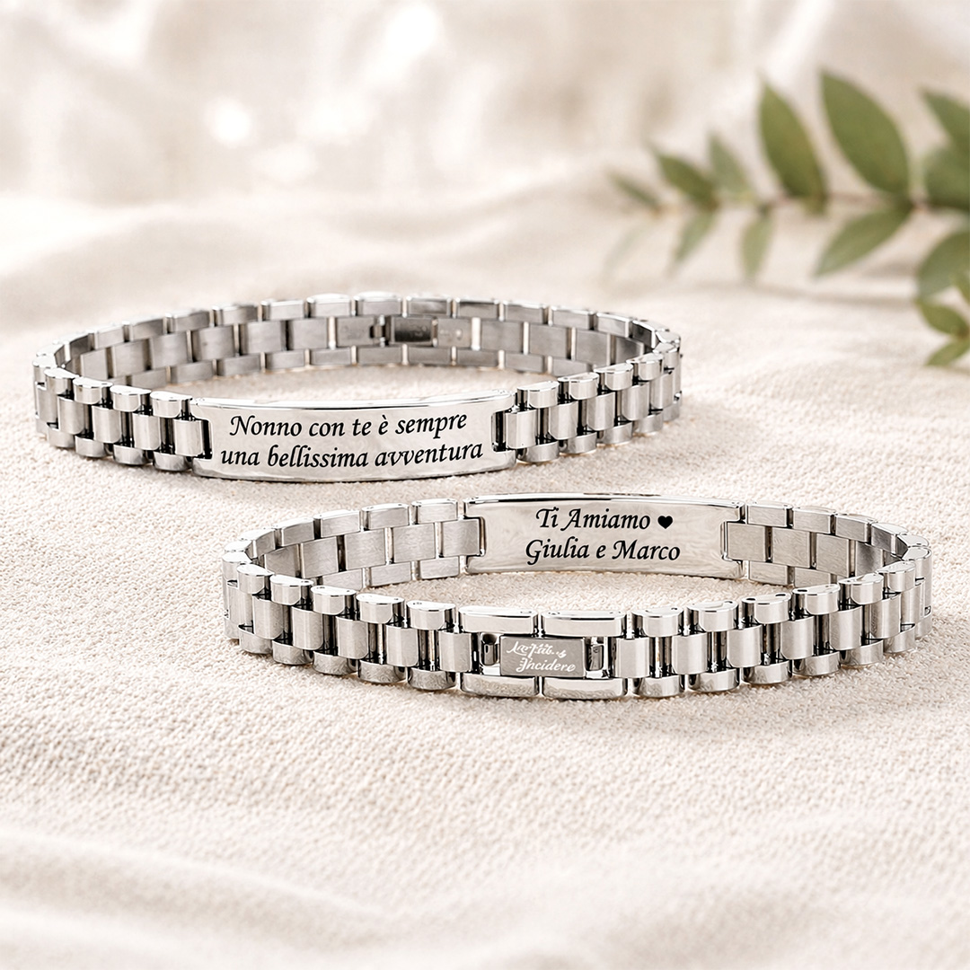 Bracciale Nonno Personalizzato con Incisione con Sfondo