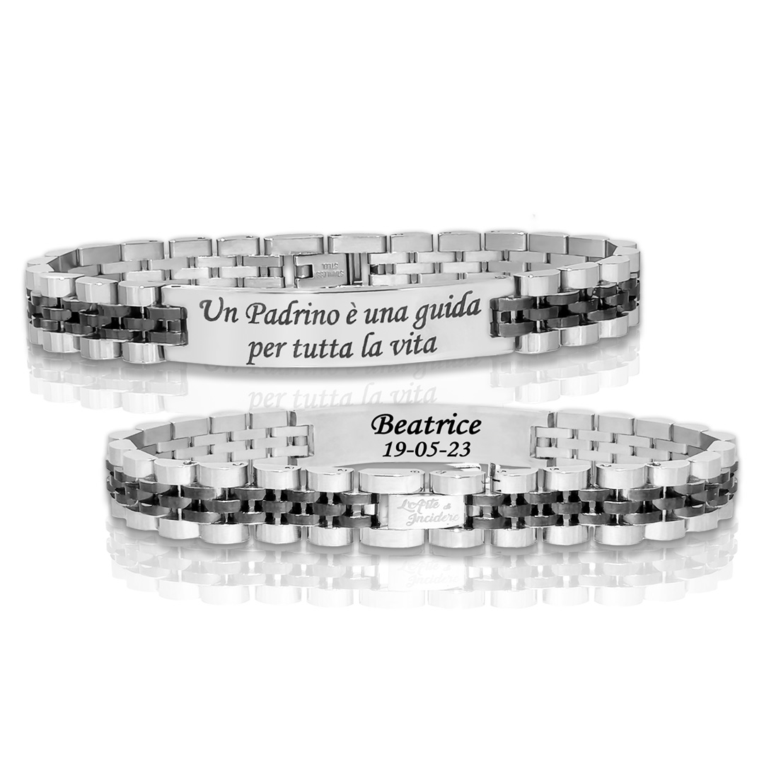 Bracciale Padrino Battesimo con Incisione Personalizzata