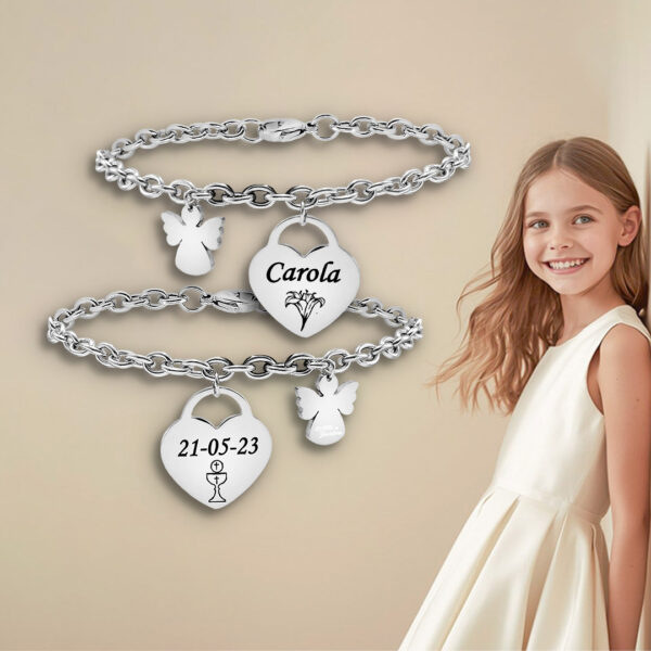 Bracciale Prima Comunione bambina Farfalla oro giallo 9k e smalto | 14