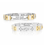 Bracciale per Zio Ampio Bicolore con Incisione Personalizzata
