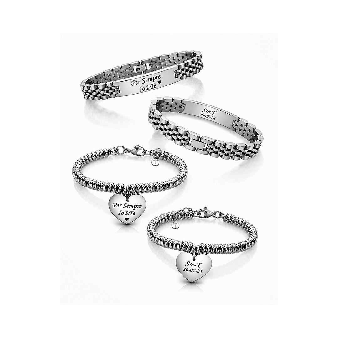 Bracciali Lui Lei Coppia Personalizzati con Incisione