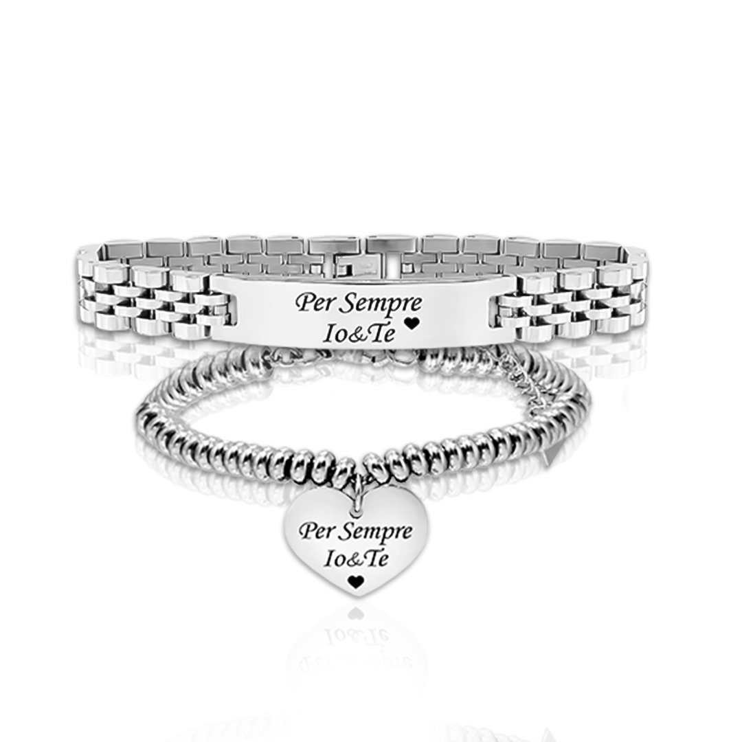 Bracciali Lui Lei Coppia con Incisione Personalizzata