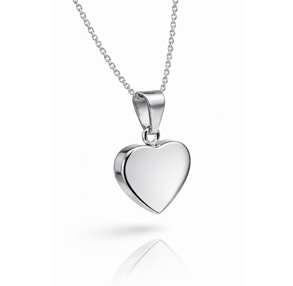 Collana Donna con Cuore Spesso Argentato Incisione Personalizzata