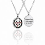 Collana Uomo con Rosa Dei Venti Incisione Personalizzata