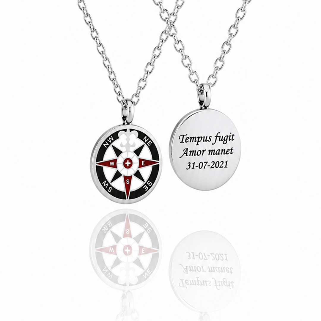 Collana Uomo con Rosa Dei Venti Incisione Personalizzata