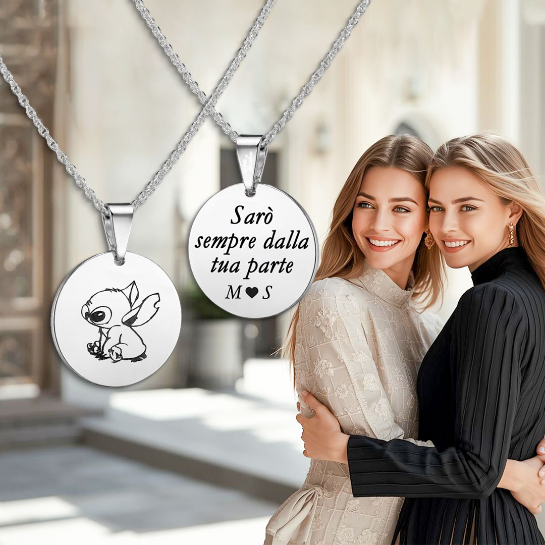 Collana per Sorella con Tondo Medio Personalizzato Inciso