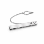 Fermacravatta con Iniziali Argentato Incisione Personalizzata