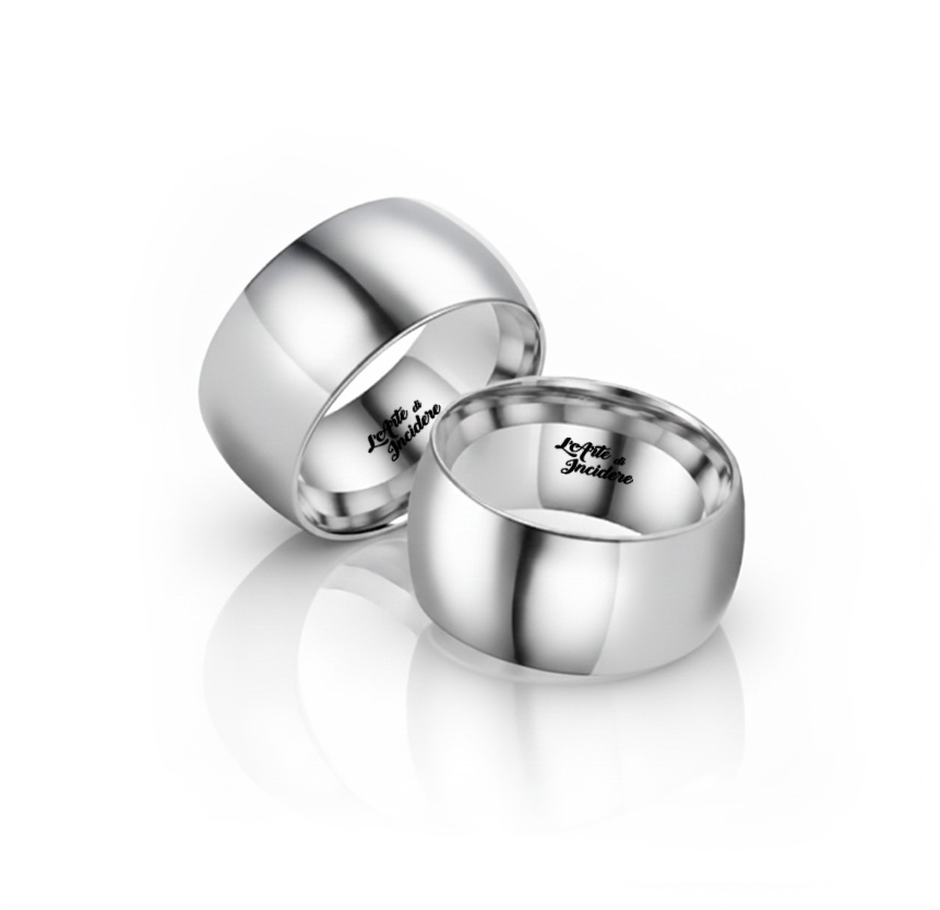 Anelli Coppia Bombati 10 Argentati Personalizzati