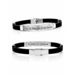 Bracciale per Lui Acciaio Caucciù Personalizzato con Incisione
