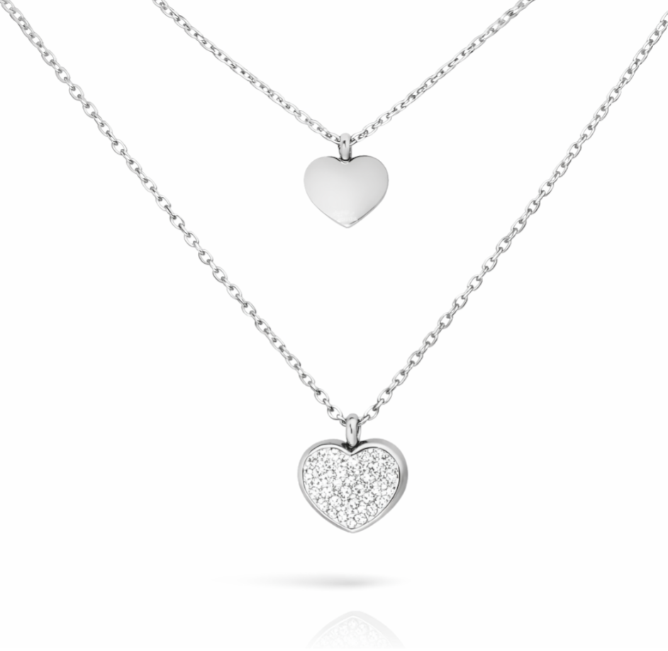 Collana Doppio Cuore per Donna con Incisione Personalizzata