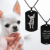 Collana Piastrina Nera con Foto e Dedica Personalizzata