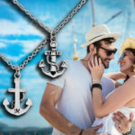 Collana ancora con iniziali per uomo e donna con incisione personalizzata