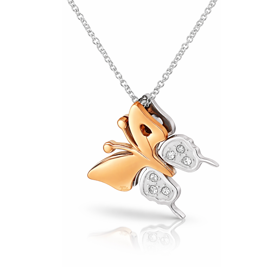 Collana con Farfalla Donna Bicolor Personalizzata