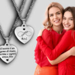 Collana cuore sorella con dedica incisione personalizzata 1 per lato