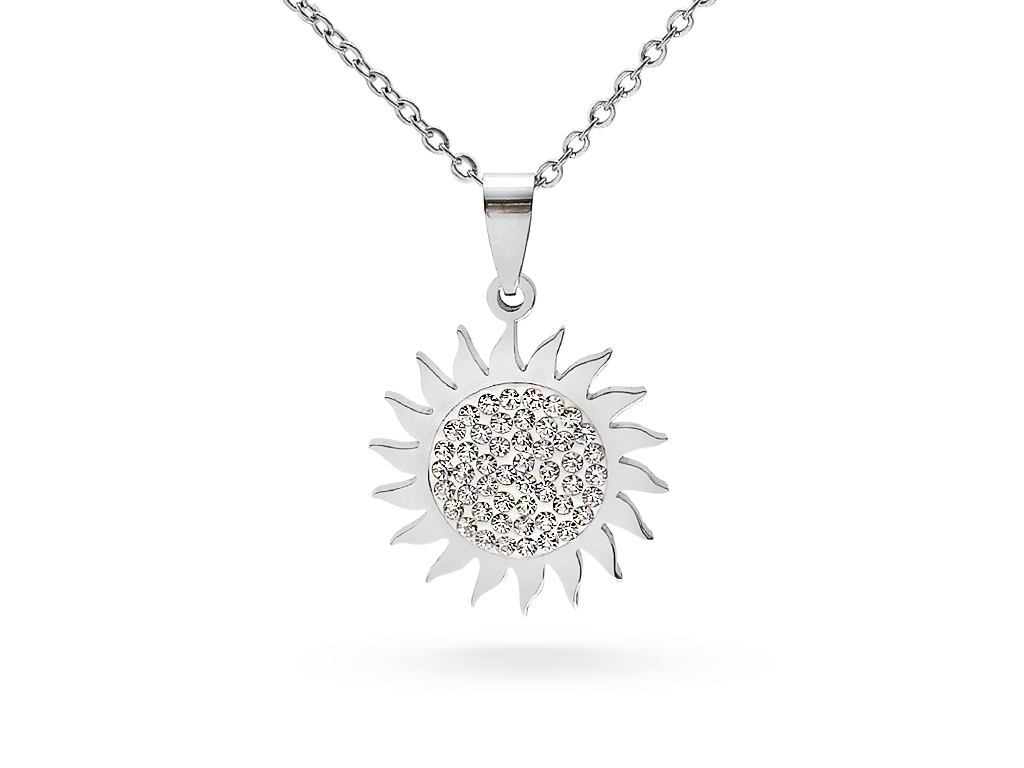 Collana con Sole e punti luce 1 incisione personalizzata Collana con Sole e punti luce 1 incisione personalizzata
