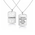 Piastrina Papà con Impronte e Nome del Neonato