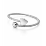 Bracciale Donna Semirigido a Cuore con Incisione Personalizzata