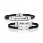Bracciale per Lui Ecopelle Nera Incisione Personalizzata