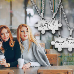 Collana Puzzle Migliori Amiche con Incisione Personalizzata Nomi