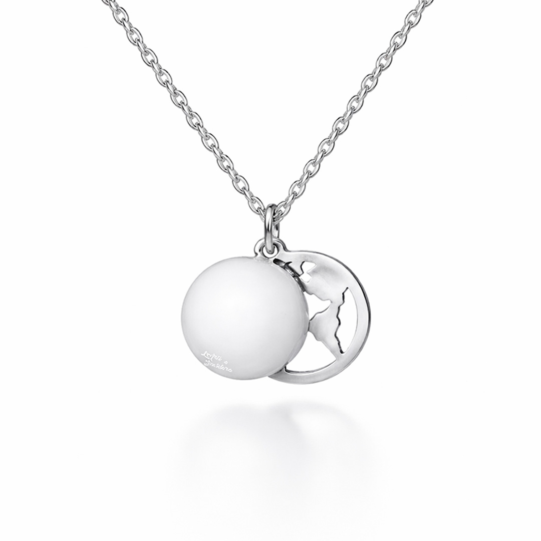 Collana con Ciondolo Mondo Incisione Personalizzata Retro