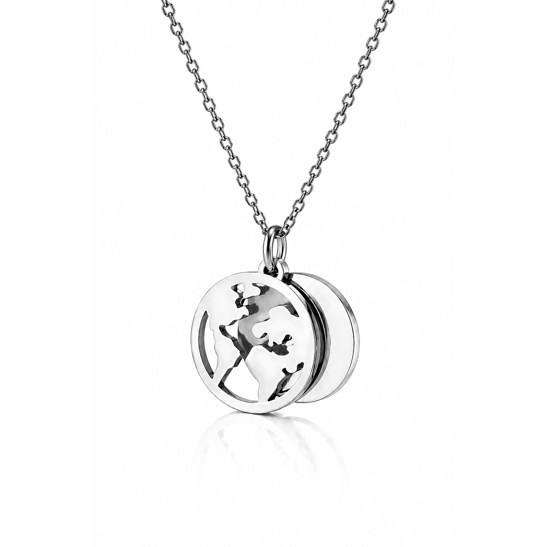 Collana con Ciondolo Mondo Personalizzata