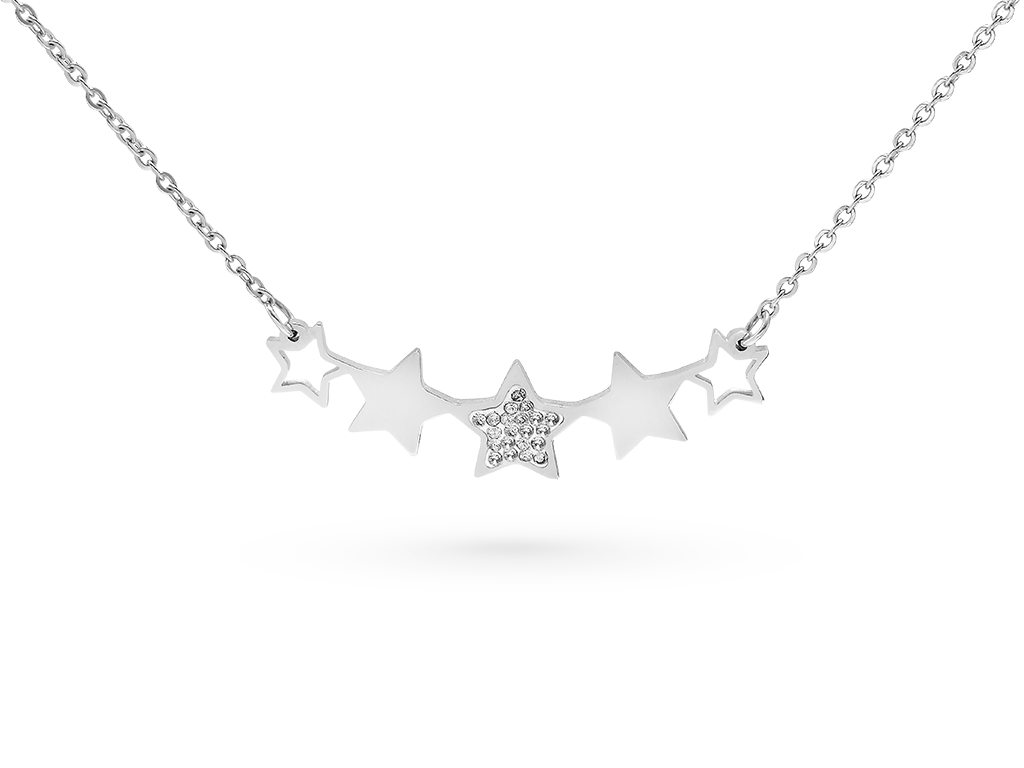 Collana girocollo stelle 1 con punti luce Incisione Personalizzata