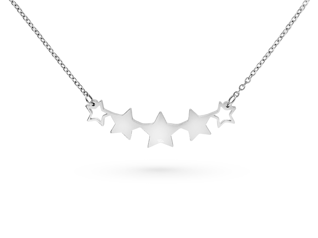 Collana girocollo stelle 1 con punti luce Incisione Personalizzata