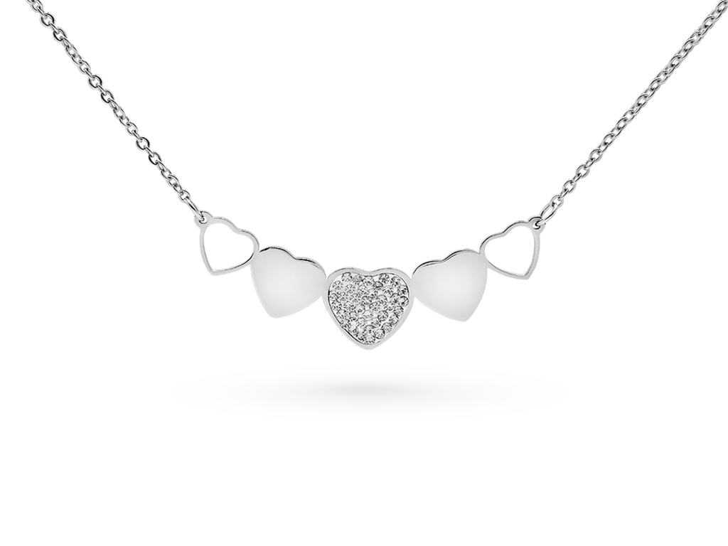 Collana girocollo cuori 1 con punti luce Incisione Personalizzata Collana girocollo cuori 1 con punti luce Incisione Personalizzata