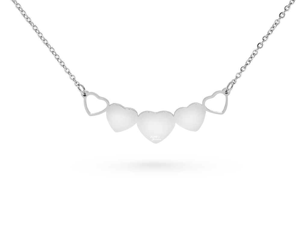 Collana girocollo cuori 1 con punti luce Incisione Personalizzata Collana girocollo cuori 1 con punti luce Incisione Personalizzata