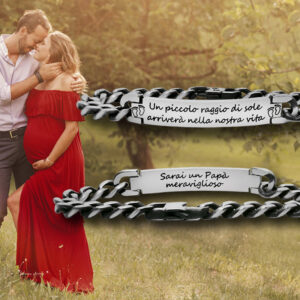 Bracciale Futuro Papà con Dedica 1 Incisione Personalizzata