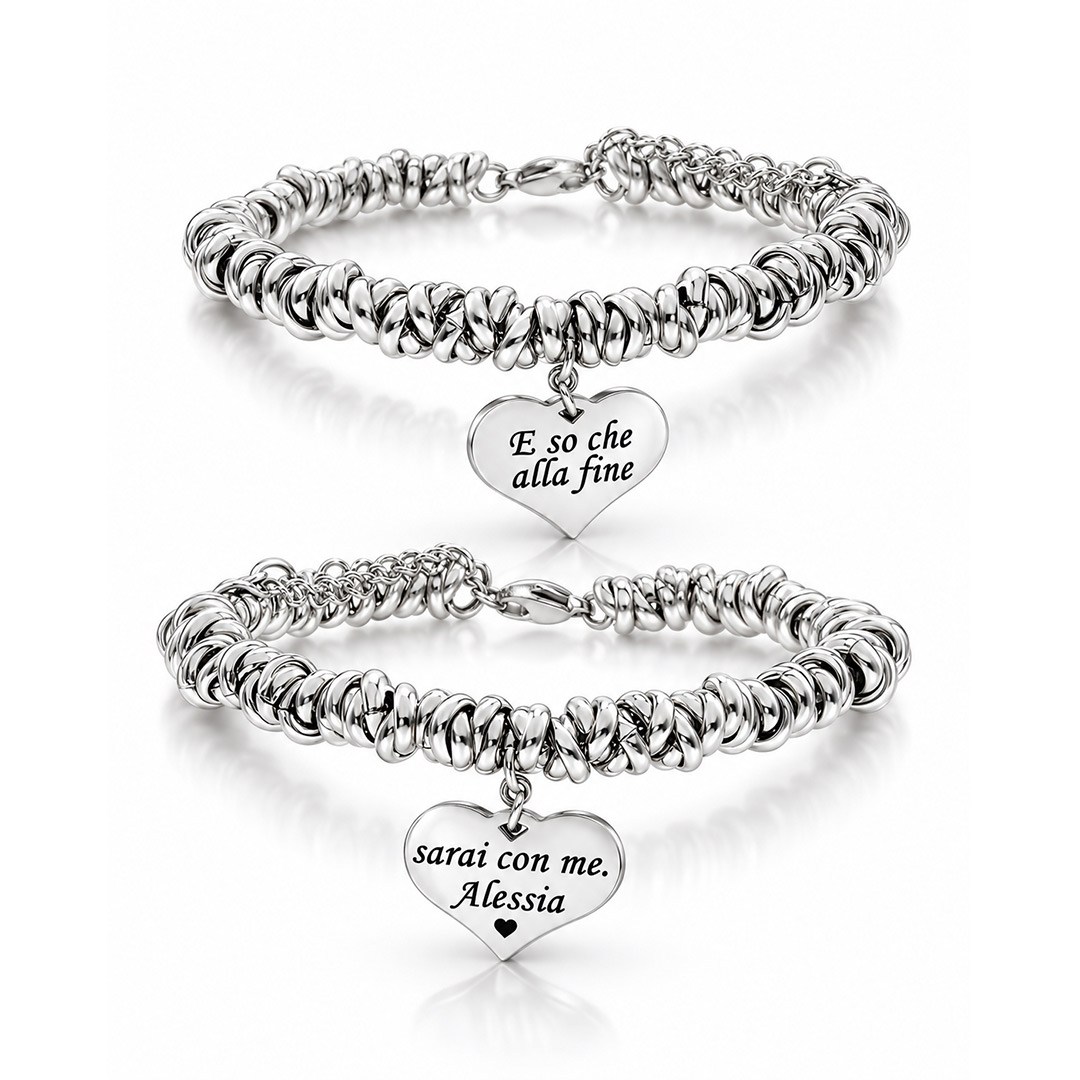 Bracciale Nodini Migliore Amica con Cuore Personalizzato