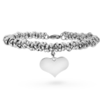 Bracciale nodini Donna con cuore incisione personalizzata 1 per lato