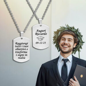 Collana Uomo Laurea con Piastrina Personalizzata Collana Uomo Laurea con Piastrina Personalizzata