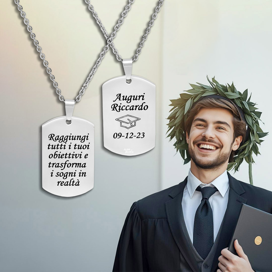 Collana Uomo Laurea con Piastrina Personalizzata