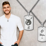 Collana con gruppo sanguigno 1 disegno incisione personalizzata piastrina media