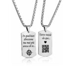 Collana Piastrina Uomo in Acciaio Personalizzata con QR Code