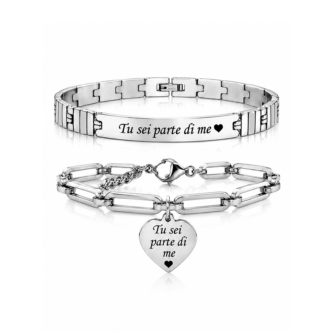 Bracciali Abbinati Lui e Lei Personalizzati con Incisione