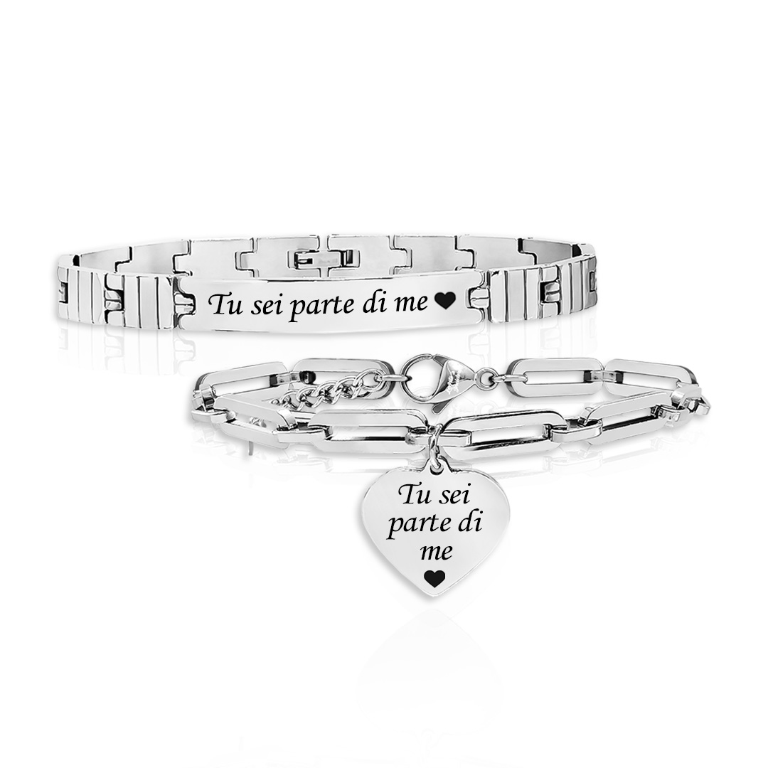 Bracciali Abbinati Lui e Lei con Incisione Personalizzata