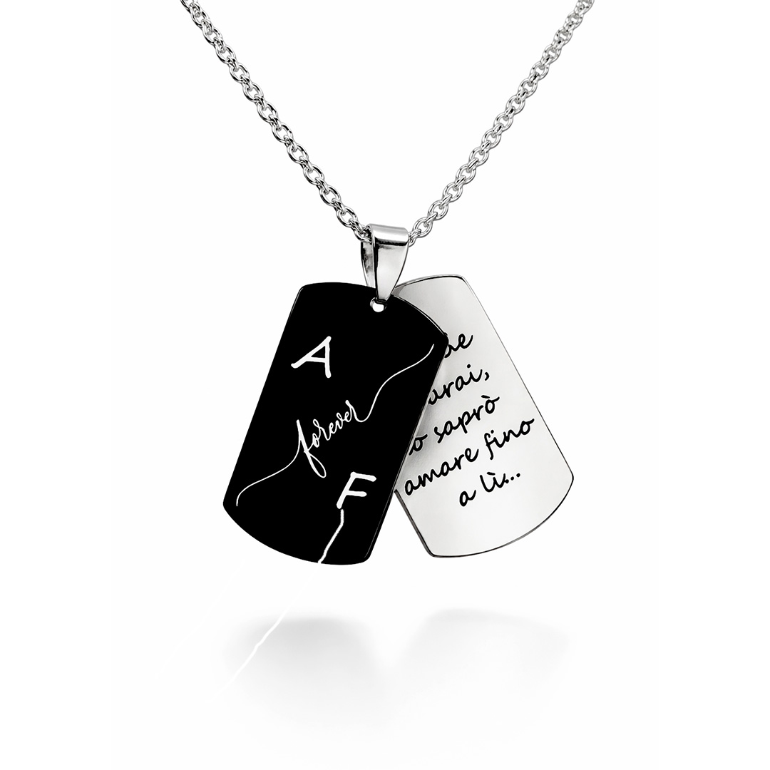 Collana Uomo con Piastrina Doppia Incisione Personalizzata