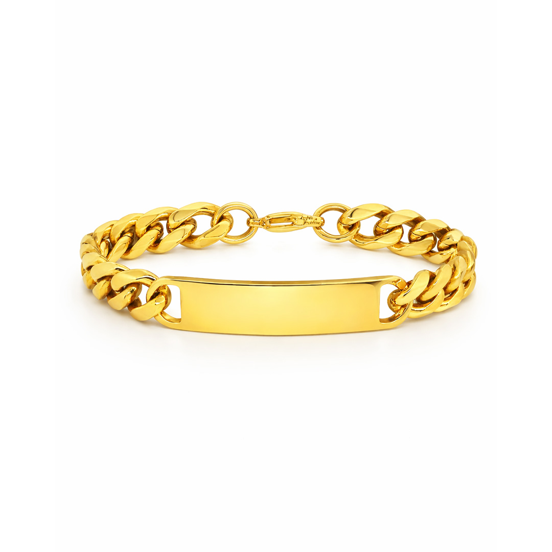 Bracciale Grumetta Dorato Ampio con Incisione Personalizzata