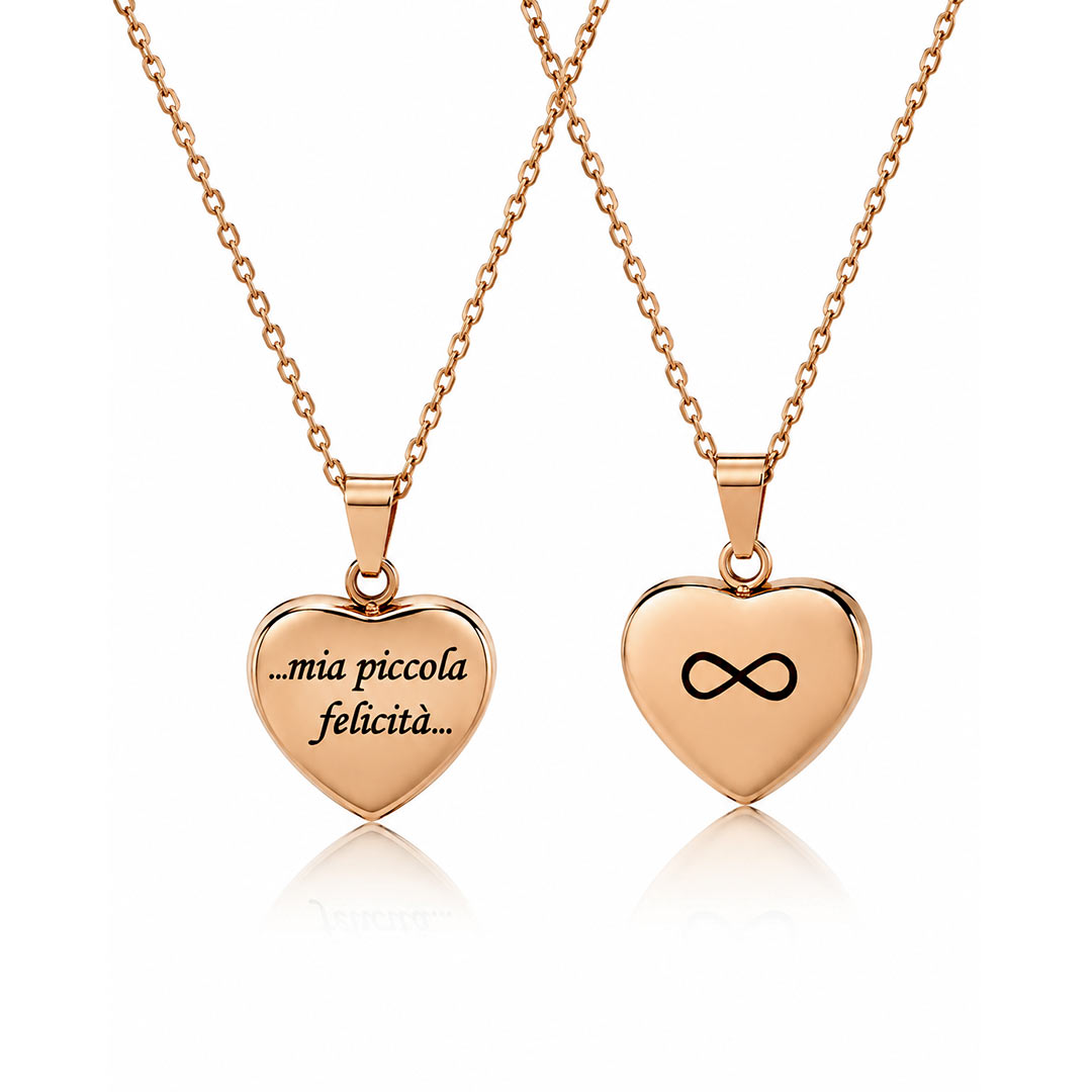 Collana Cuore Donna Rosato Personalizzata
