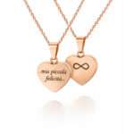 Collana Cuore Donna Rosato con Incisione Personalizzata