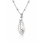 Collana Donna Piuma con Incisione Personalizzata