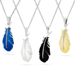 Collana con Piuma Personalizzata Incisione su Entrambi i Lati