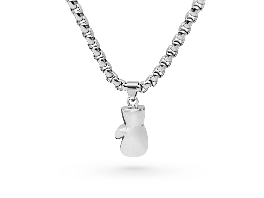 Collana con guantone da boxe con Incisione personalizzata (fronte) Collana con guantone da boxe con Incisione personalizzata (fronte)