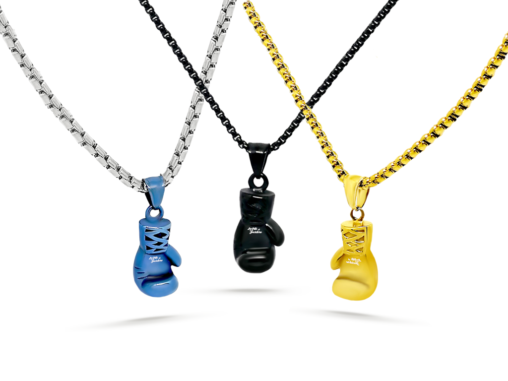 Collana guantone boxe Incisione personalizzata 1 fronte Collana guantone boxe Incisione personalizzata 1 fronte