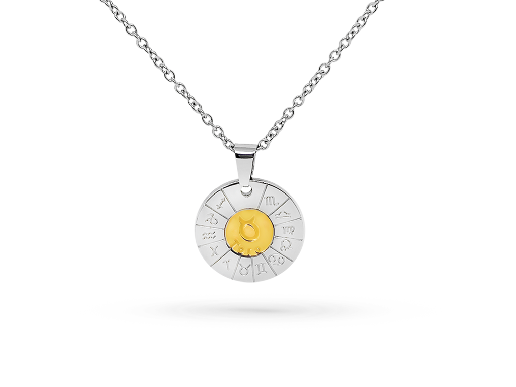 Collana segno zodiacale toro incisione personalizzata 1 retro