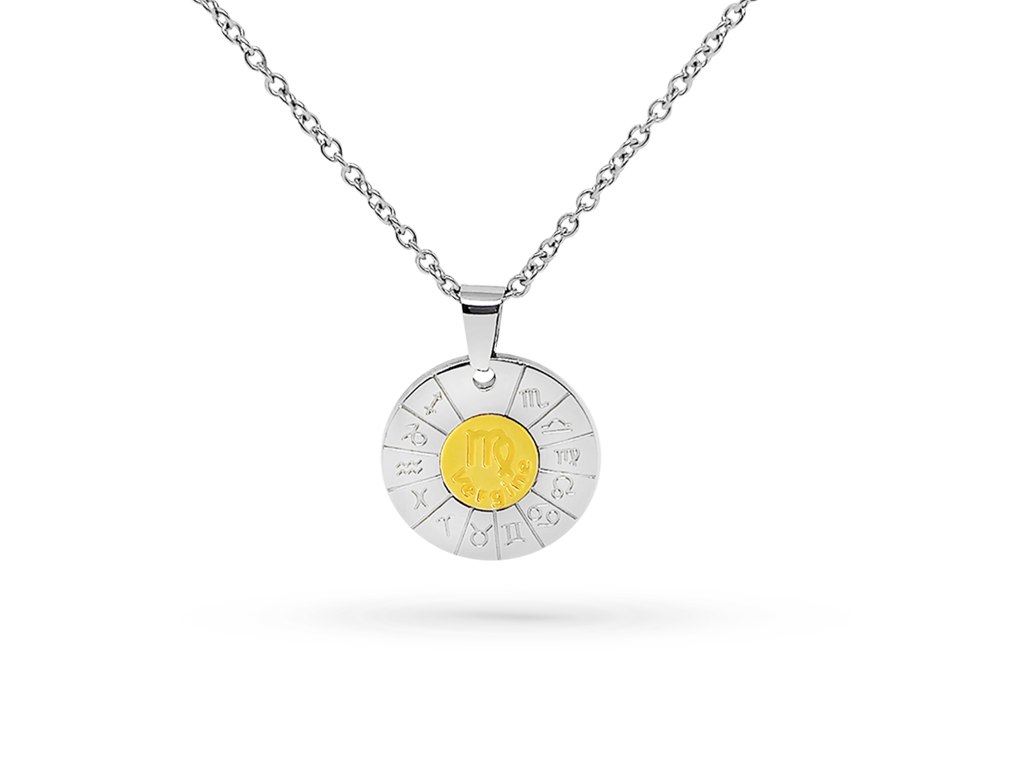 Collana segno zodiacale vergine incisione personalizzata 1 retro