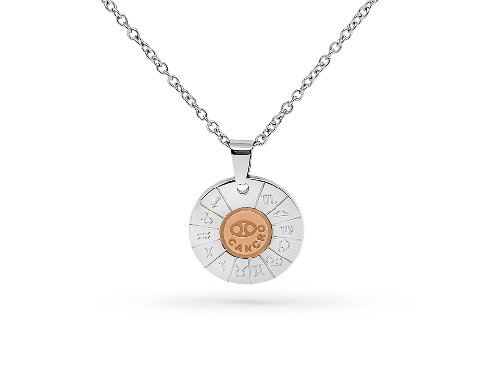 Collana segno zodiacale cancro incisione personalizzata 1 retro