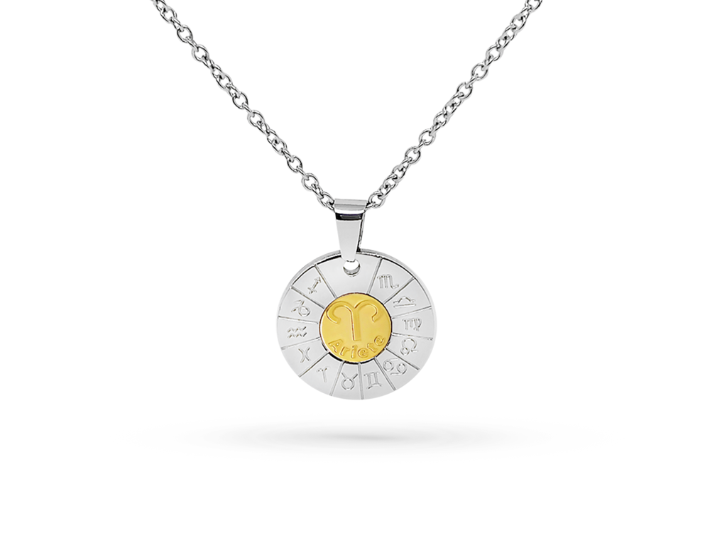 Collana segno zodiacale ariete incisione personalizzata 1 retro